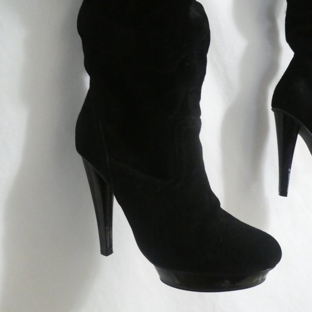 STEVE MADDEN | size 7.5 | Black Suede Stiletto Pirate Slouch Boot | Xenonn | GUC - Picture 10 of 14